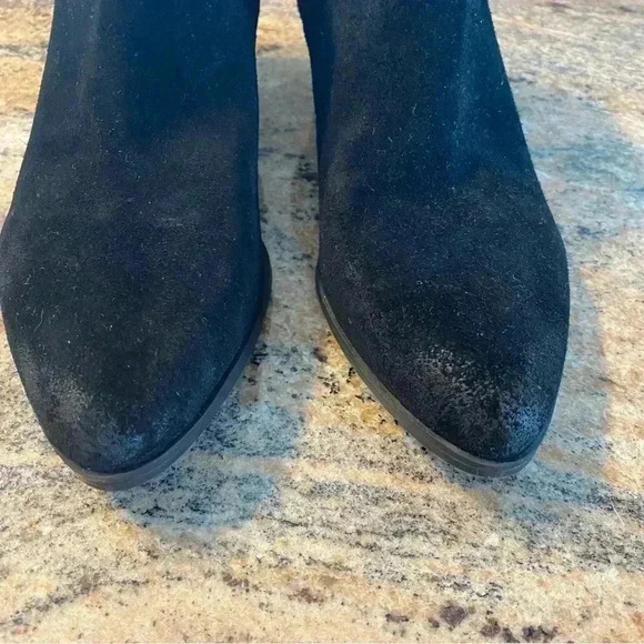 Women's CROWN VINTAGE Leio Black Leather Ankle Western Block Heel Boots 8 - Picture 12 of 16